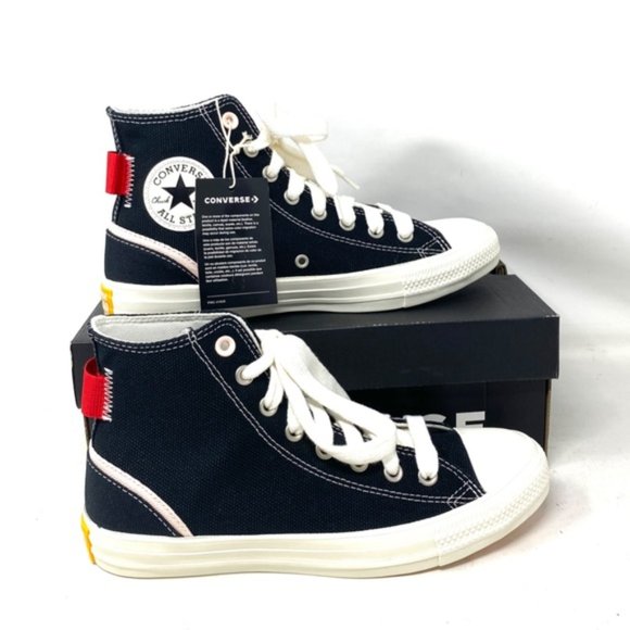Converse Ctas High Top Shoes Casual Canvas Sneakers Black Red For Women A07118C - Picture 7 of 9
